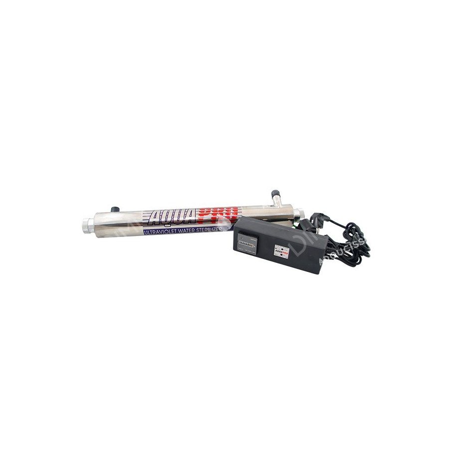 Stérilisateur UV horizontal 6 GPM (1362 L/h) avec ballast - raccordement 3/4''