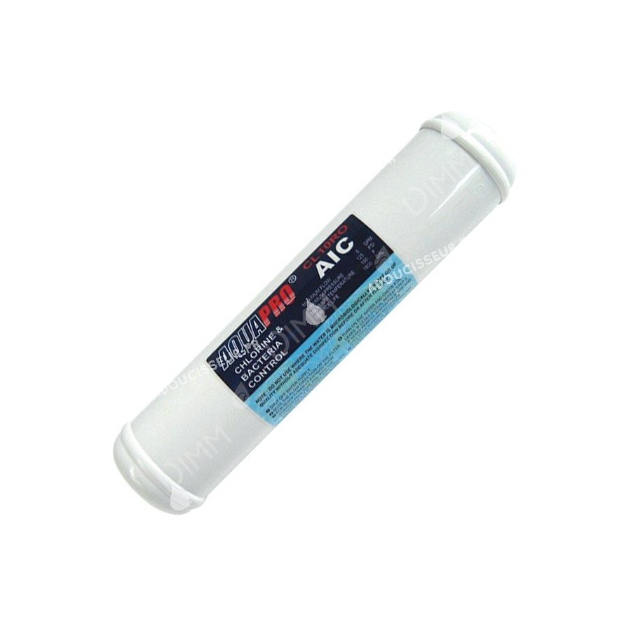 Cartouche en ligne charbon actif + argent 11'' x 21/2'' - raccordement 1/4''
