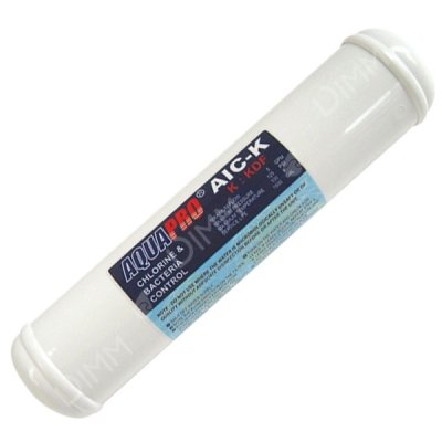 Cartouche en ligne charbon actif + KDF 11'' x 21/2'' - raccordement 1/4''