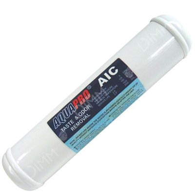 Cartouche en ligne charbon actif 11'' x 21/2'' - raccordement 1/4''