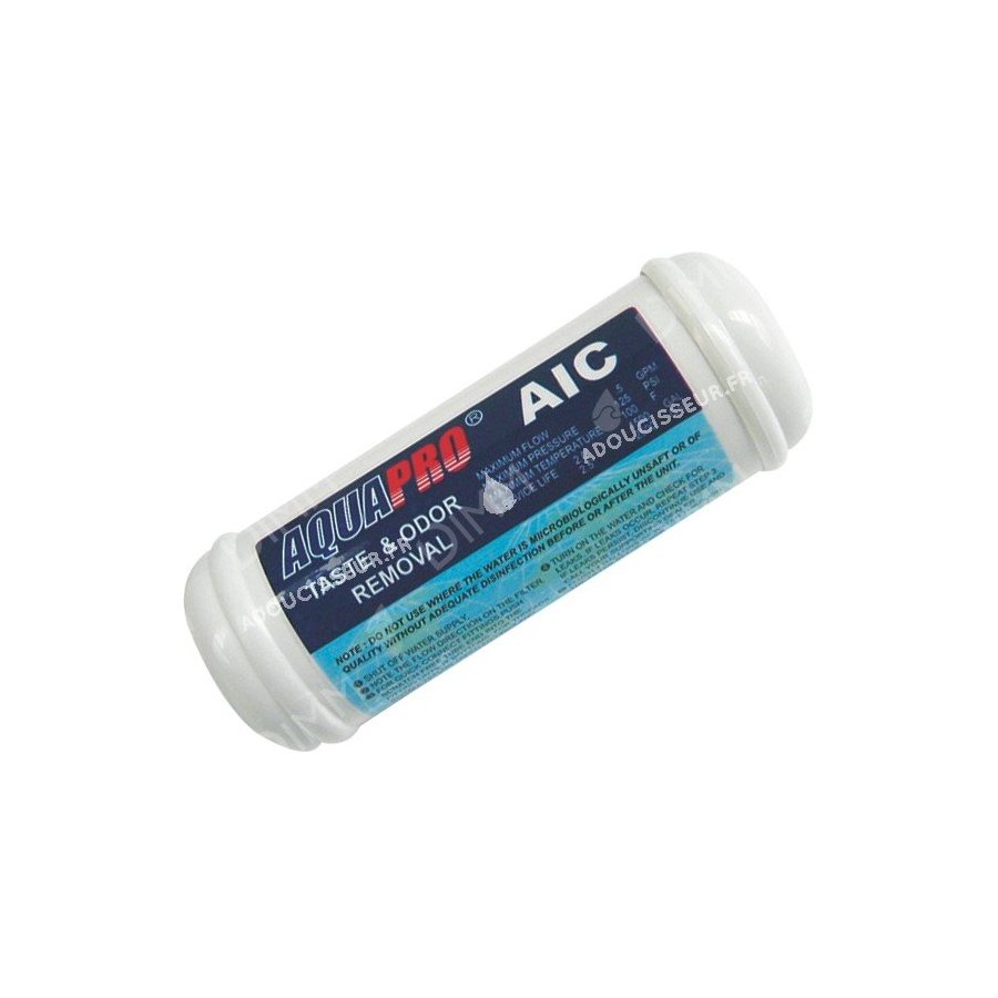 Cartouche en ligne charbon actif 6'' x 21/2'' - raccordement 1/4''