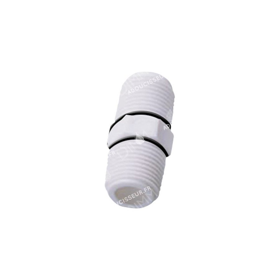 Mamelon nipple en PVC 1/4'' x 1/4'' avec joint