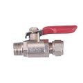Vanne à bille chromée avec raccordement mâle 1/4'' x tubing 3/8''