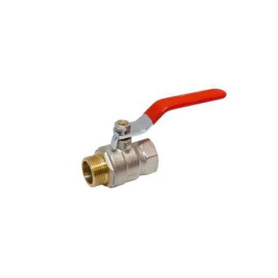 Vanne à bille chromée avec raccordement mâle 1/2'' x femelle 1/2''