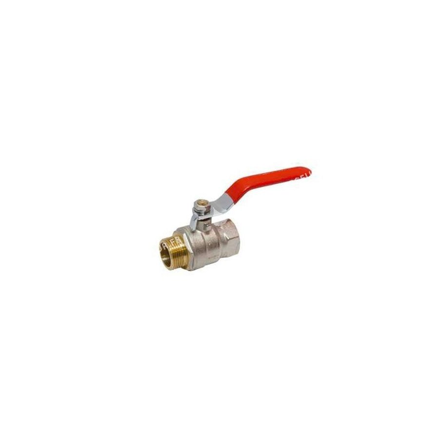 Vanne à bille chromée avec raccordement mâle 1/2'' x femelle 1/2''