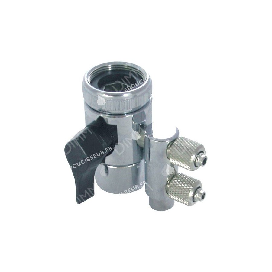 Vanne de dérivation avec robinet et 2 écrous - tubing 3/8''