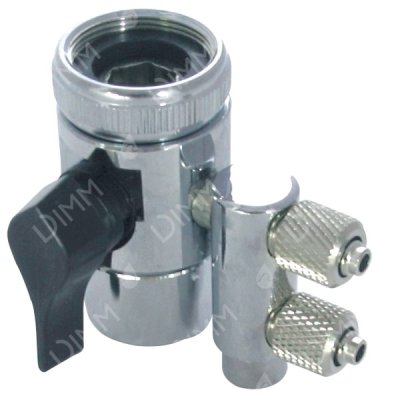Vanne de dérivation avec robinet et 2 écrous - tubing 1/4''
