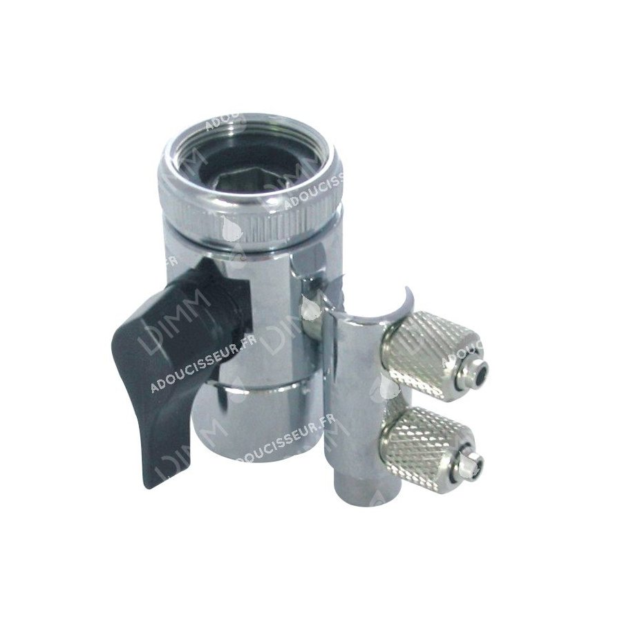 Vanne de dérivation avec robinet et 2 écrous - tubing 1/4''