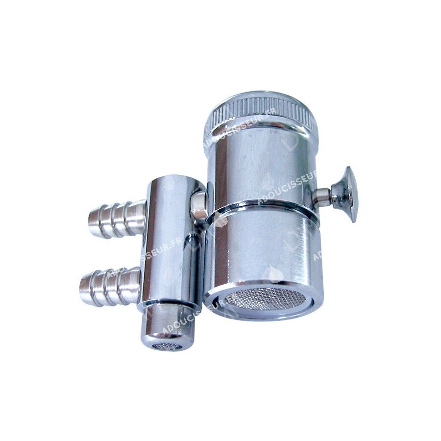 Vanne de dérivation avec tirette + 2 barbelures - tubing 1/4''