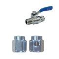 Connecteur d'eau avec vanne à bille - alimentation 3/4'' - tubing 1/4''