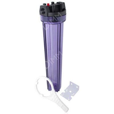 Porte-filtre AQF 20'' transparent avec accessoires - raccordement 3/4''