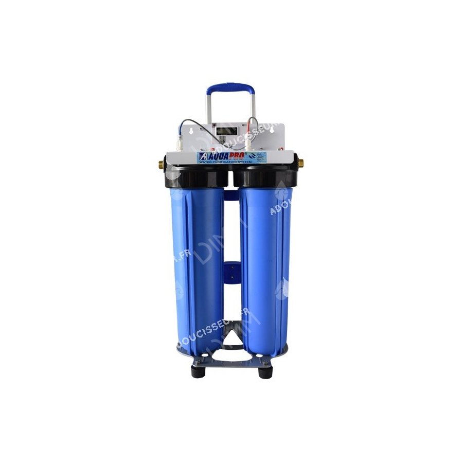 Système jumelé Big Blue 20'' avec compteur TDS + chariot - raccordement 1''