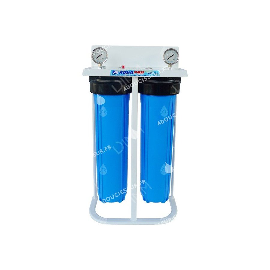 Système jumelé Big Blue 20'' avec manomètres verticaux - raccordement 11/4''
