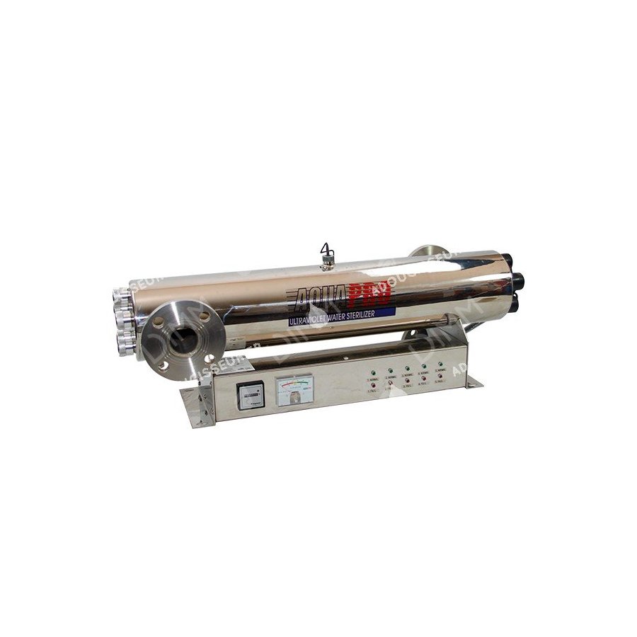 Stérilisateur UV horizontal 60 GPM (13626 L/h) avec compteur horaire + moniteur