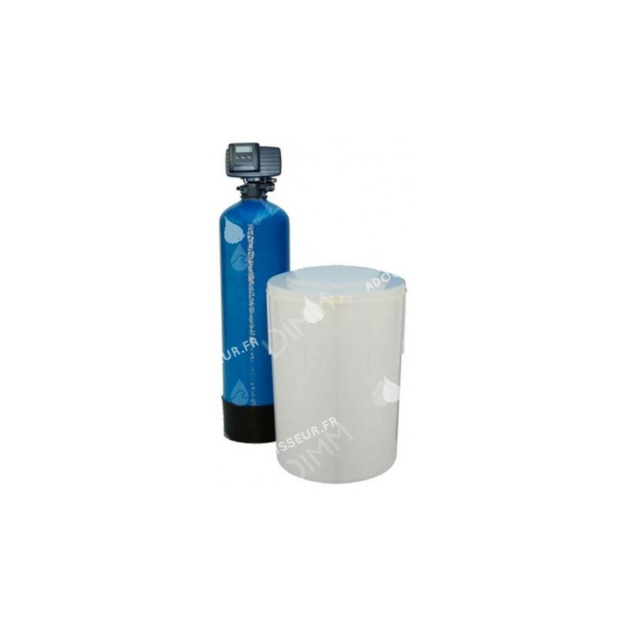 Adoucisseur bibloc moyen 16L - vanne Fleck 5600 SXT volumétrique électronique