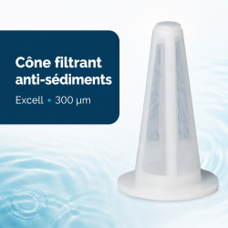 Cône filtrant anti-sédiments 300 µm pour adoucisseur Excell