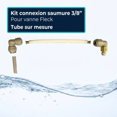 Kit de connexion saumure 3/8″ pour adoucisseur Fleck – tube sur mesure