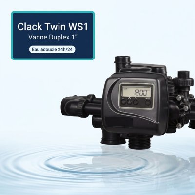 Vanne Clack Twin WS1 volumétrique électronique (Duplex)