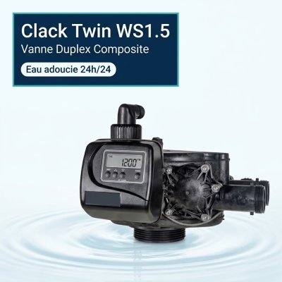 Vanne Clack Twin WS1.5 électronique 1 1/2" Composite (Duplex)