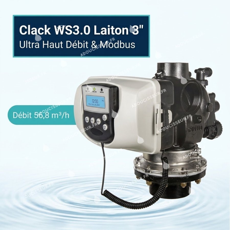 Vanne Clack WS3.0 Laiton Électronique 3" (Modbus RS485 & Réseau)