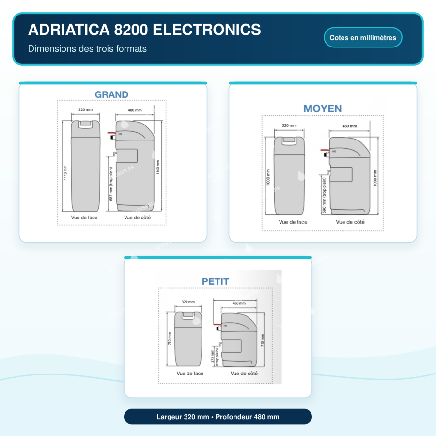 Adoucisseur Adriatica 10 à 30 L - vanne 8200 Electronics