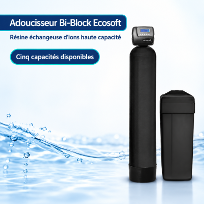 Adoucisseur Bi-Block Ecosoft à résine échangeuse d’ions