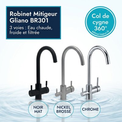 Robinet mitigeur 3 voies Gliano BR301