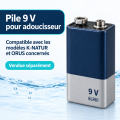 Pile 9 V pour adoucisseur K‑NATUR et ORUS