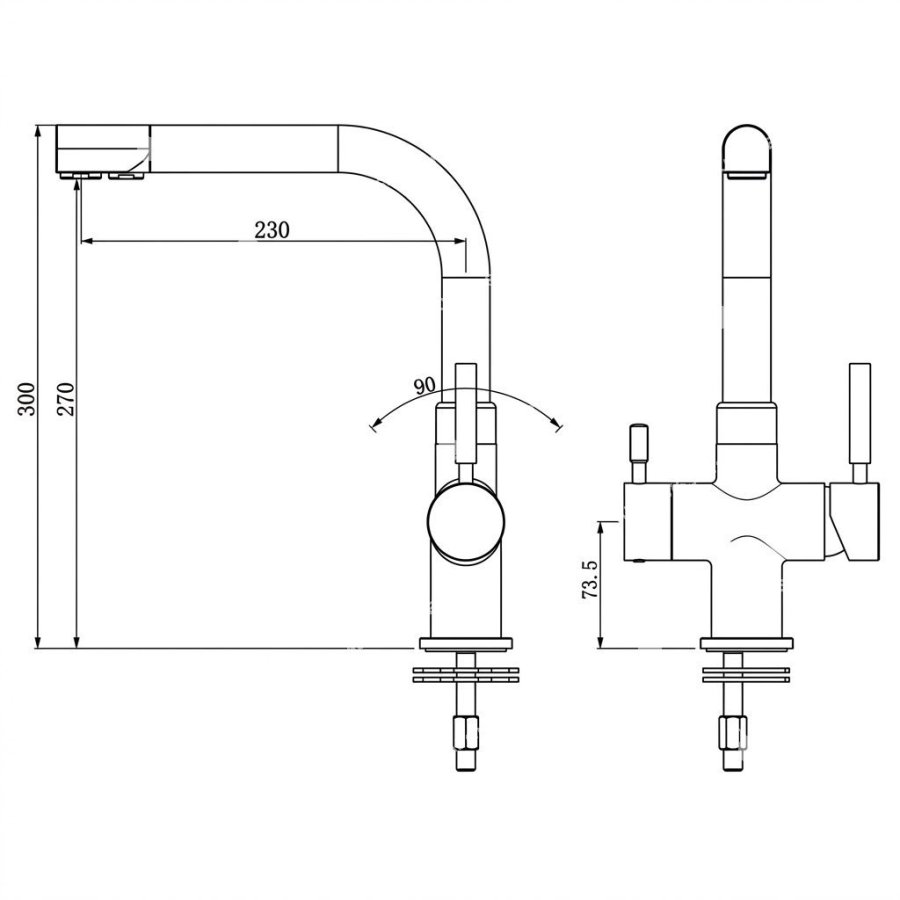 Robinet mitigeur 3 voies Gliano BR302