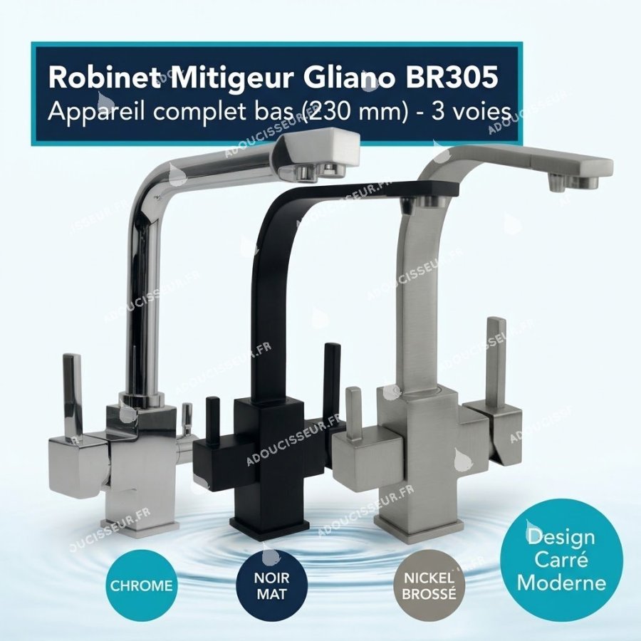 Robinet mitigeur 3 voies Gliano BR305