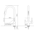 Robinet de cuisine 3 voies extensible Gliano BR-316-1 chromé