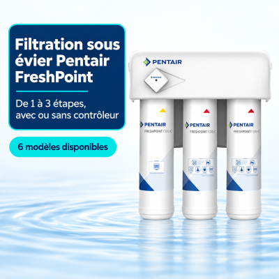 Filtre à eau sous évier Pentair FreshPoint – 1 à 3 étapes