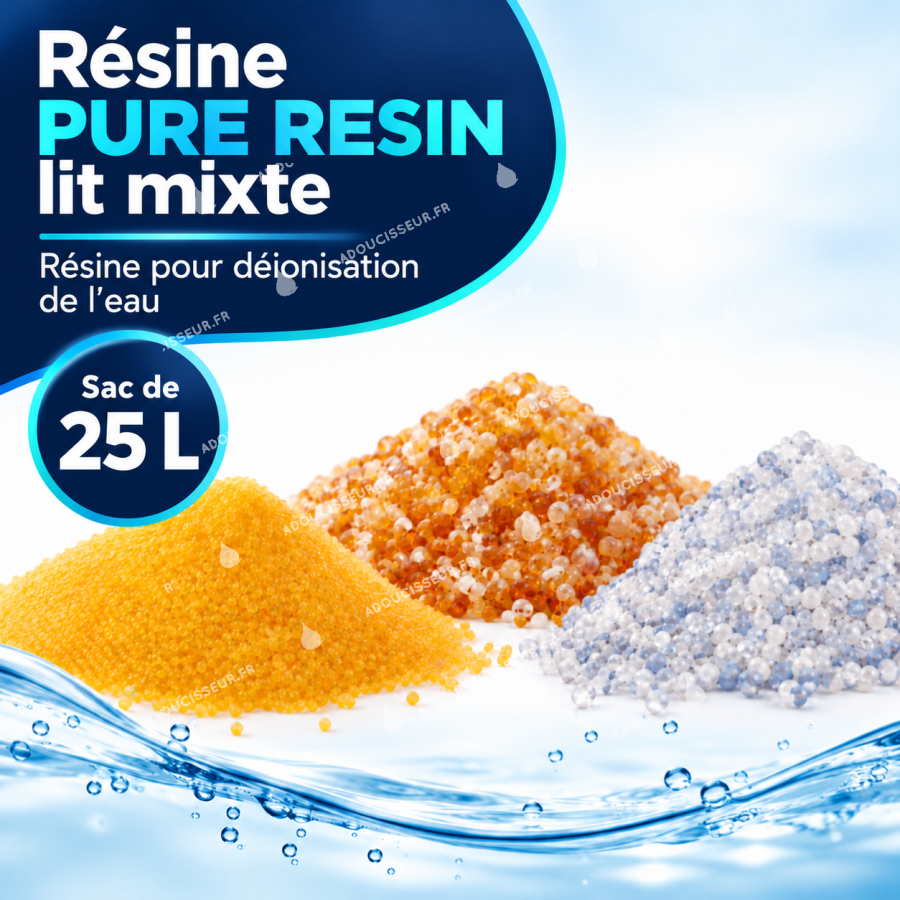 Résine lit mixte PURE RESIN 60/40 pour déionisation — sac de 25 L