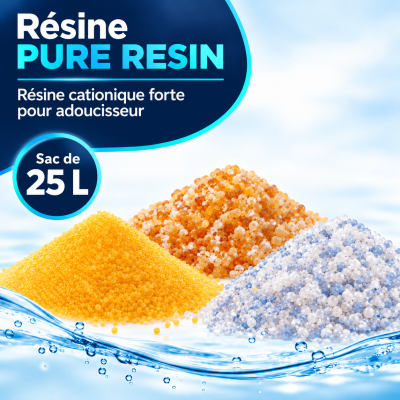 Résine cationique forte PURE RESIN pour adoucisseur — sac de 25 L