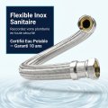Flexible de raccordement EPDM tressé inox ACS