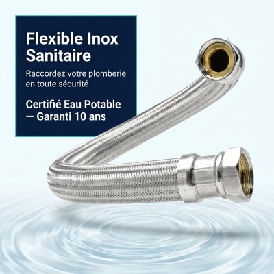 Flexible de raccordement EPDM tressé inox ACS
