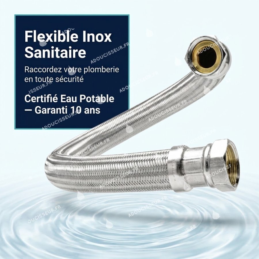 Flexible de raccordement EPDM tressé inox ACS