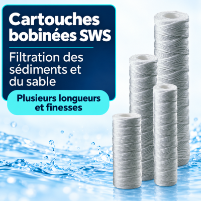 Cartouches filtrantes bobinées SWS — de 5″ à 60″, de 1 à 100 µm