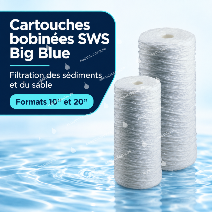 Cartouches bobinées SWS Big Blue — 10″ et 20″, filtration des sédiments