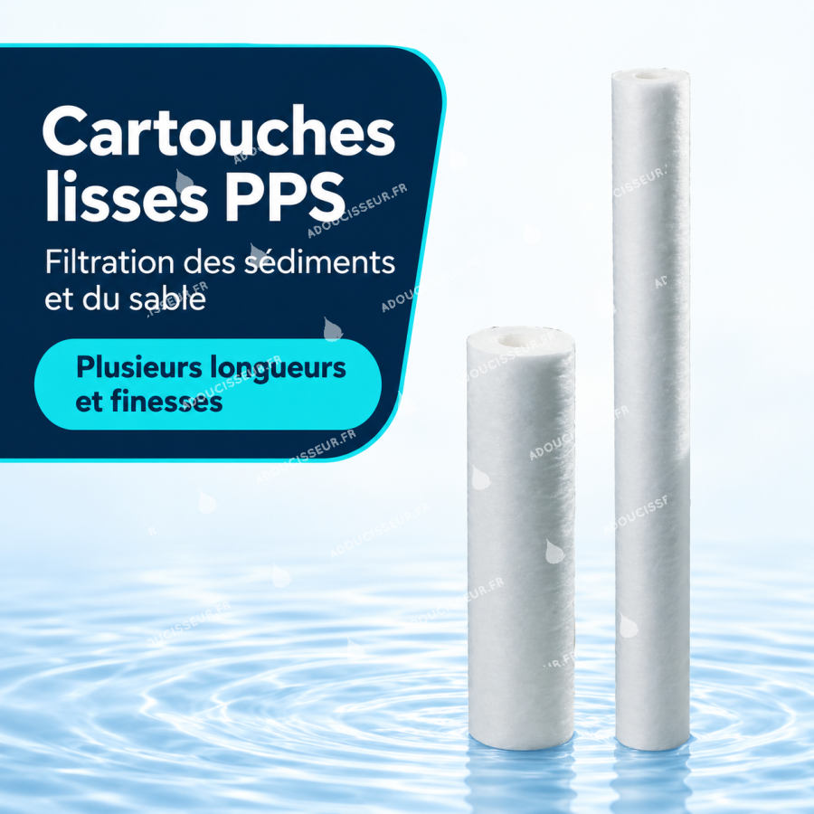 Cartouches filtrantes lisses PPS en polypropylène — plusieurs longueurs et finesses