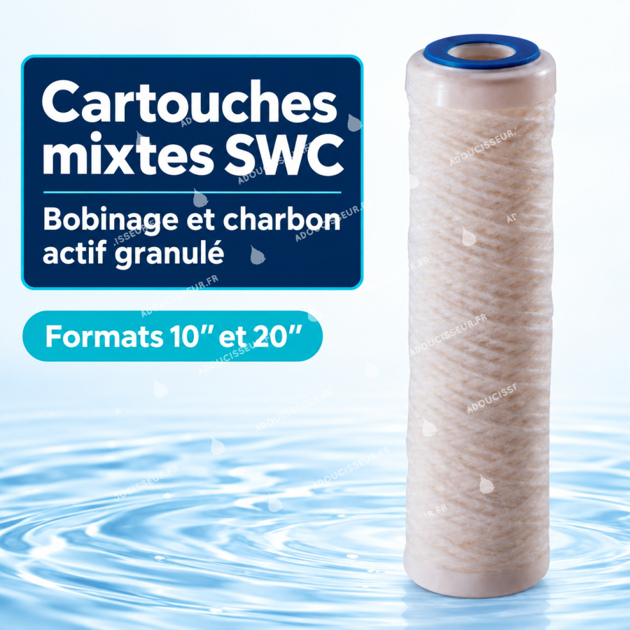 Cartouches mixtes SWC bobinées avec charbon actif granulé — 10″ et 20″