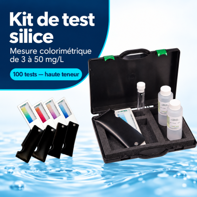 Kit de test colorimétrique de la silice — 3 à 50 mg/L, 100 tests