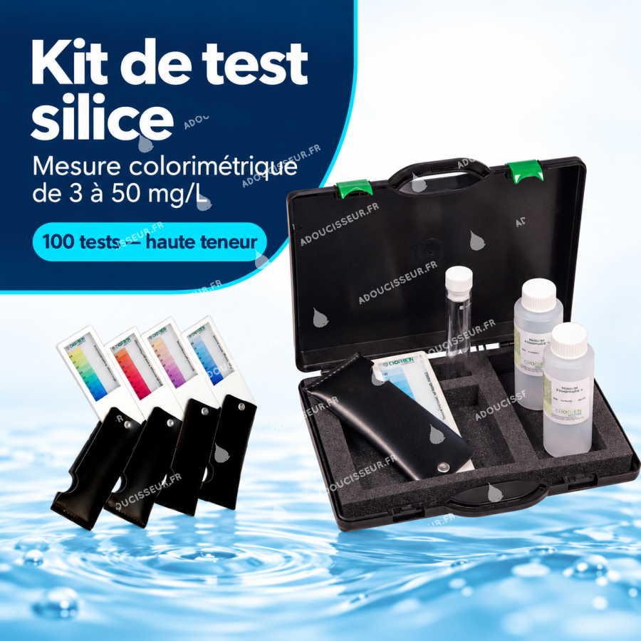Kit de test colorimétrique de la silice — 3 à 50 mg/L, 100 tests